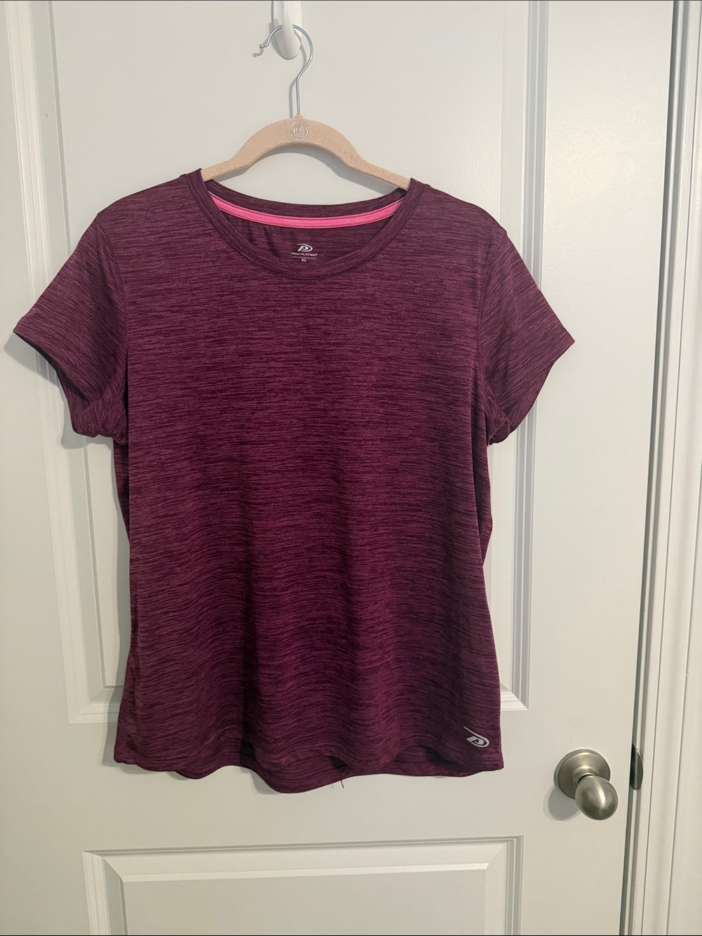 Pro Player Women's Plum Heathered Athletic Tee XL Short Sleeve